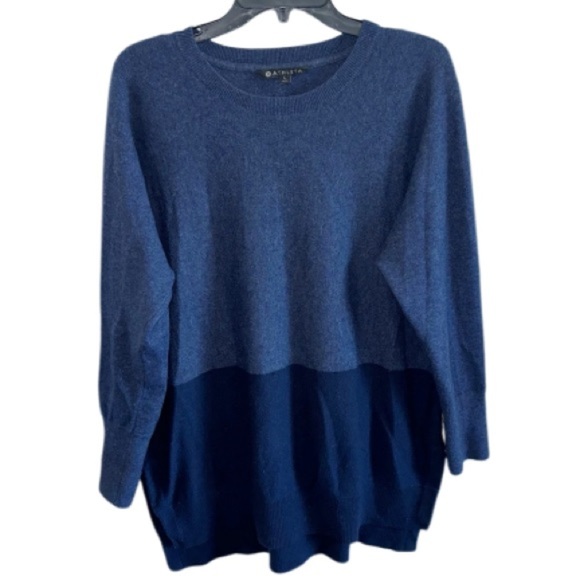 Athleta WOOL CASHMERE STARGAZER PULLOVER NAVY Sz Large - Picture 12 of 12